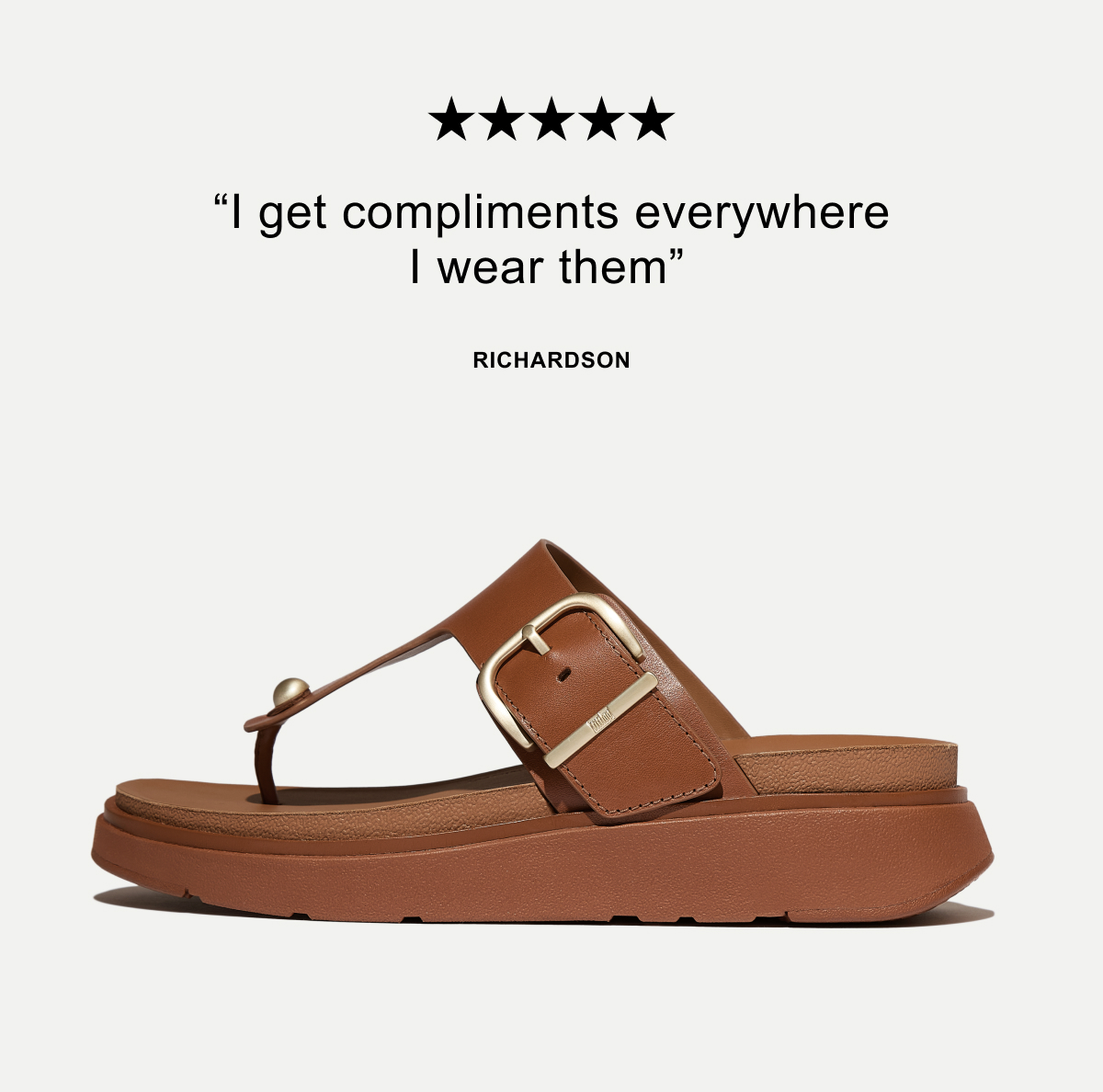 GEN-FF Buckle Leather Toe-Post Sandals