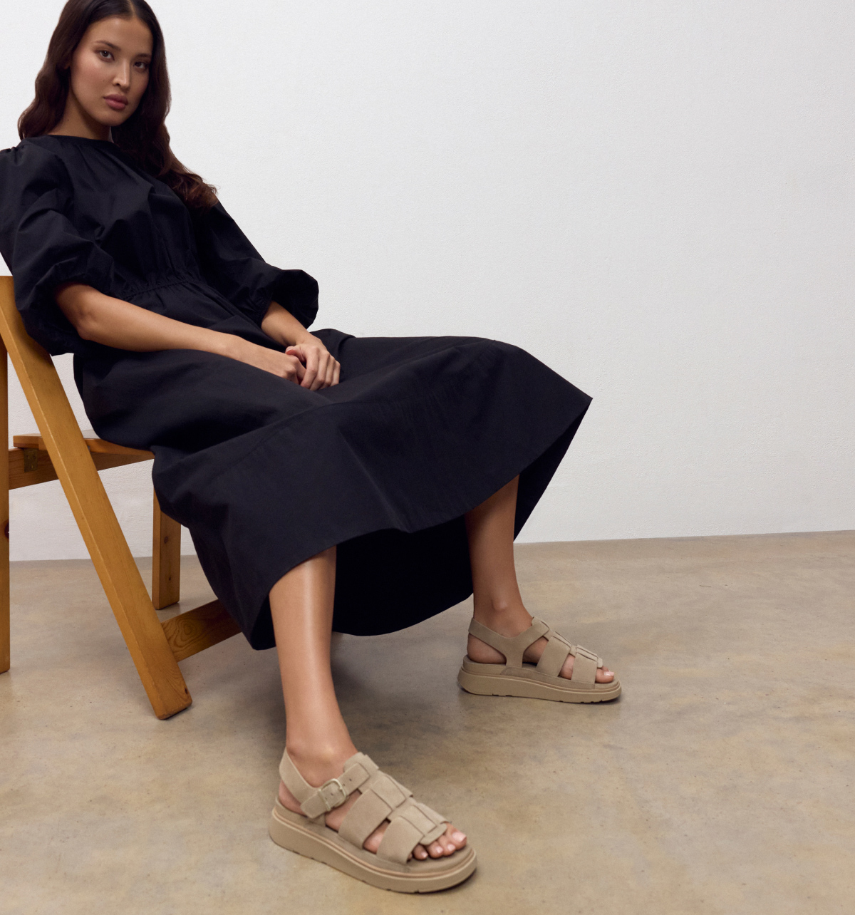 GEN-FF Suede Fisherman Sandals Cappuccino