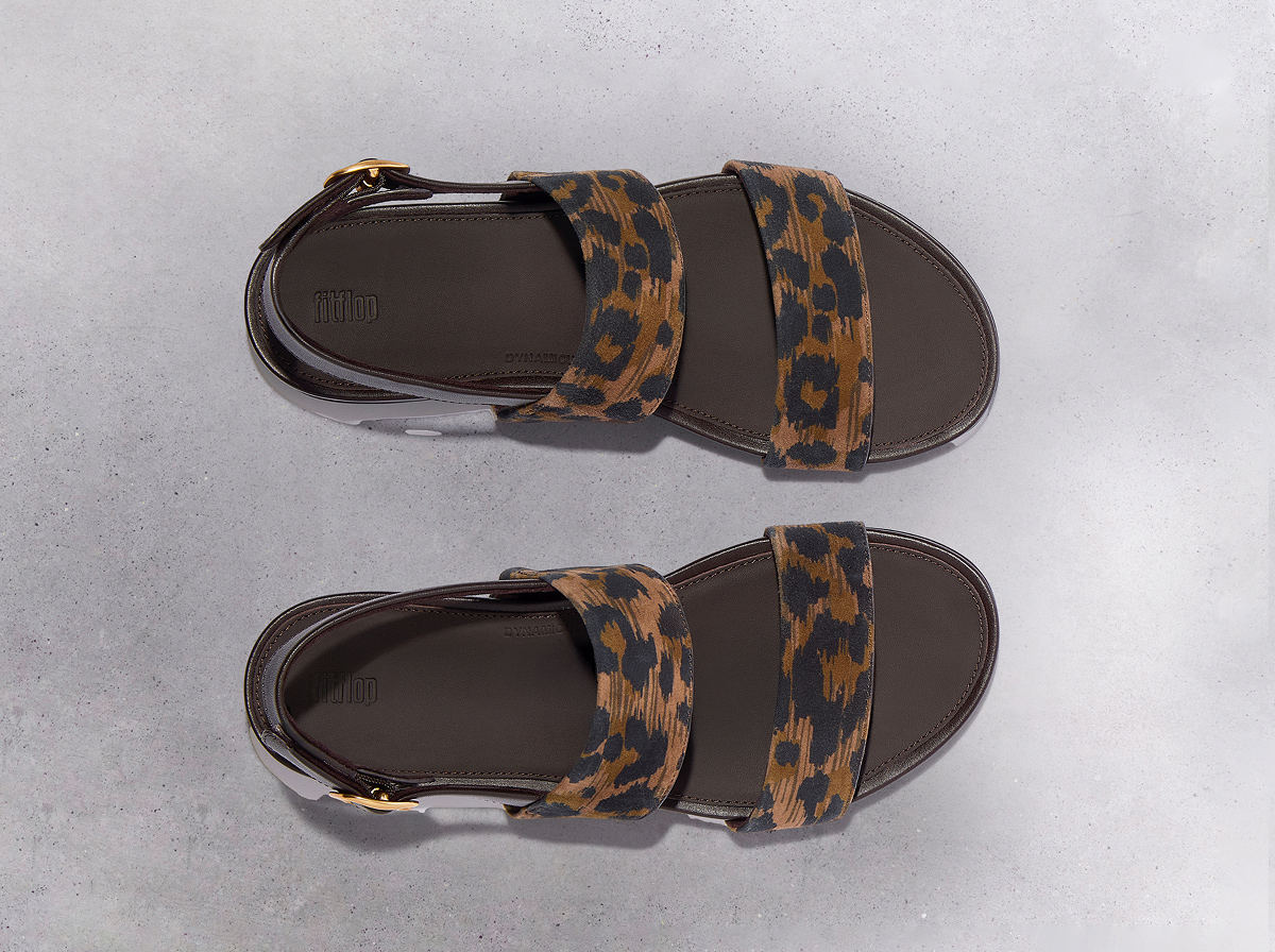 GRACIE Leopard Suede Back-Strap Sandals Image