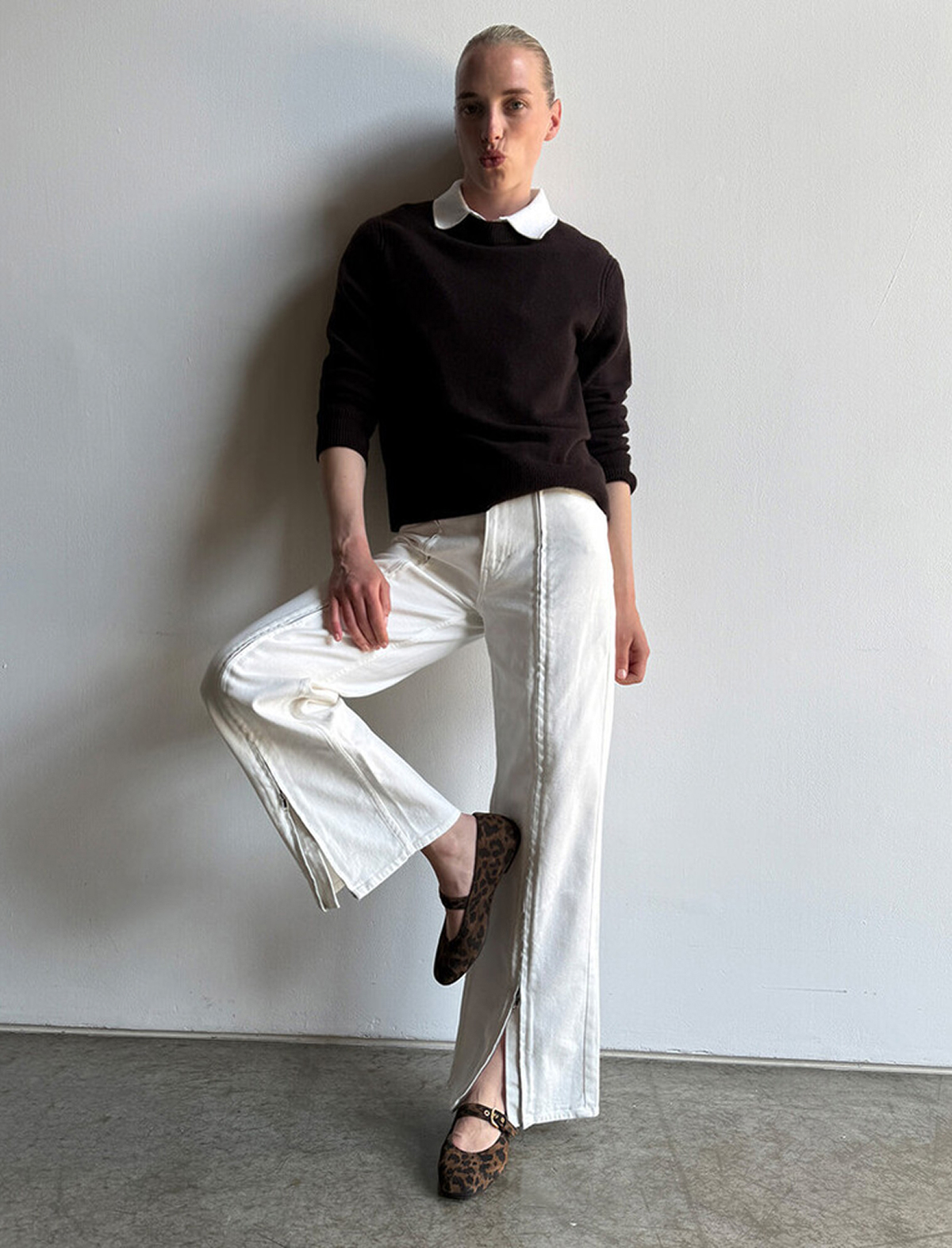 DELICATO Leopard Suede Mary Janes