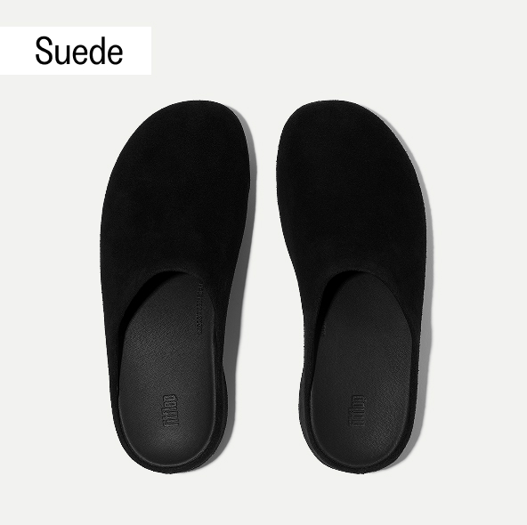 SHUV Suede Clogs Black