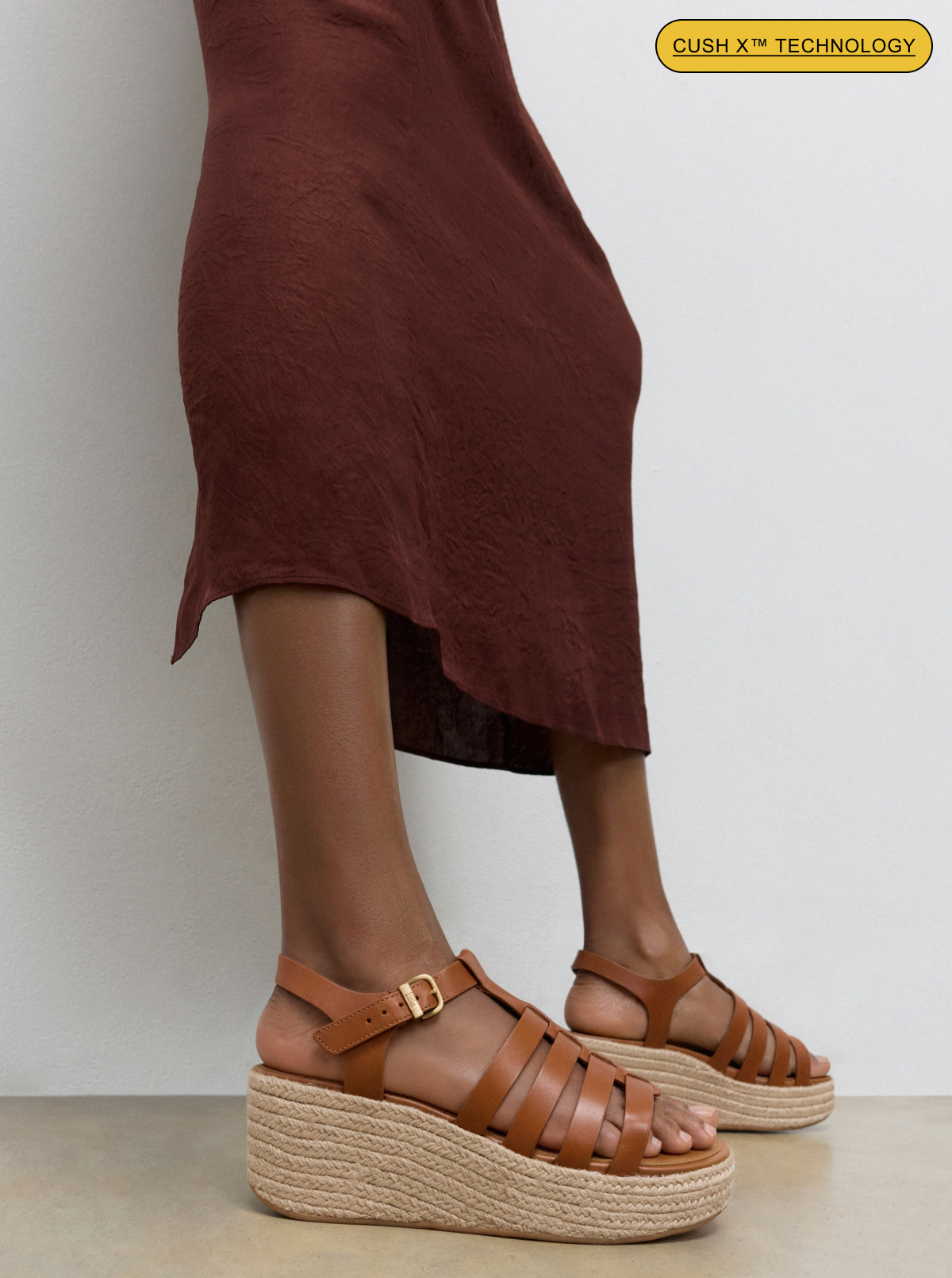 PLATFFORMS Espadrille Leather Fisherman Wedge Sandals
