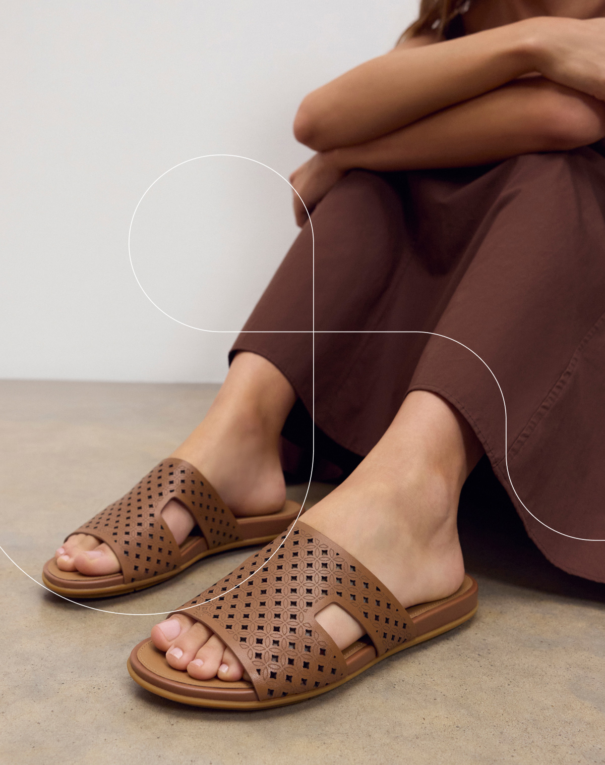 GRACIE Perf-Leather H-Bar Slides
