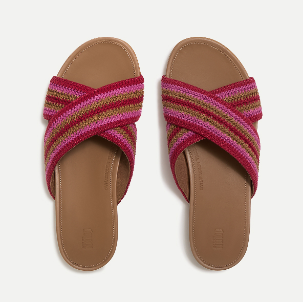 GRACIE Stripe-Webbing Cross Slides