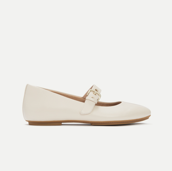 DELICATO Leather Mary Janes Paris Beige