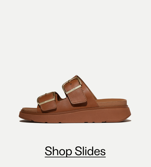 GEN-FF Buckle Two-Bar Leather Slides - Light Tan