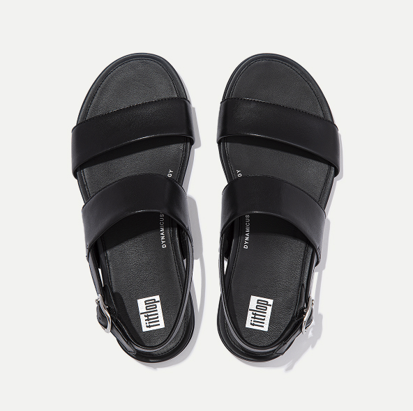 GRACIE Leather Back-Strap Sandals All Black Image