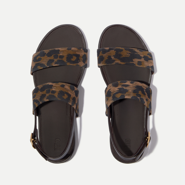 GRACIE Leopard Suede Back-Strap Sandals Image