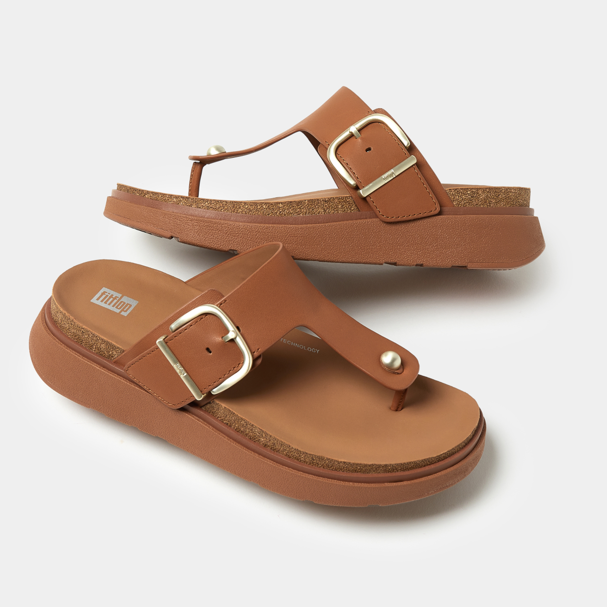 GEN-FF Buckle Leather Toe-Post Sandals Image