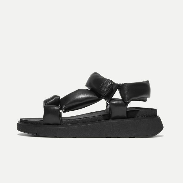 GEN-FF Soft-Leather Back-Strap Sandals All Black Image
