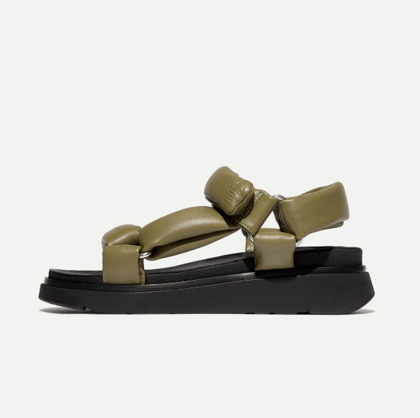 GEN-FF Soft-Leather Back-Strap Sandals Camo Green Image