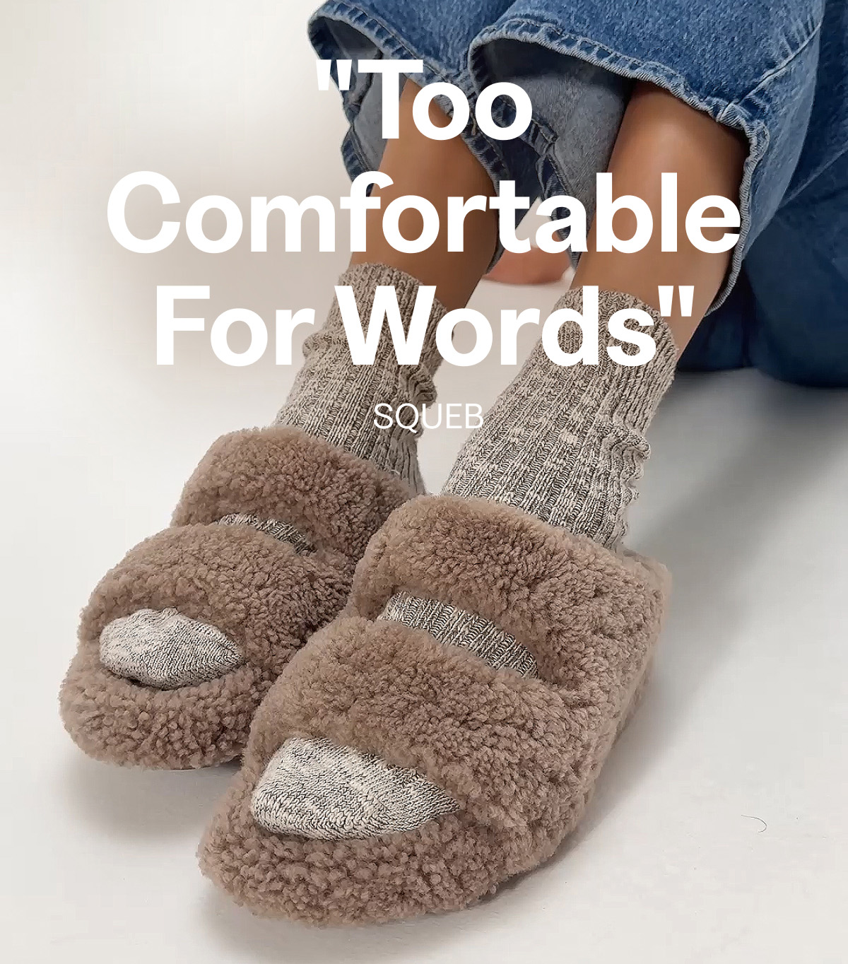 Shuv Shearling Two bar slippers