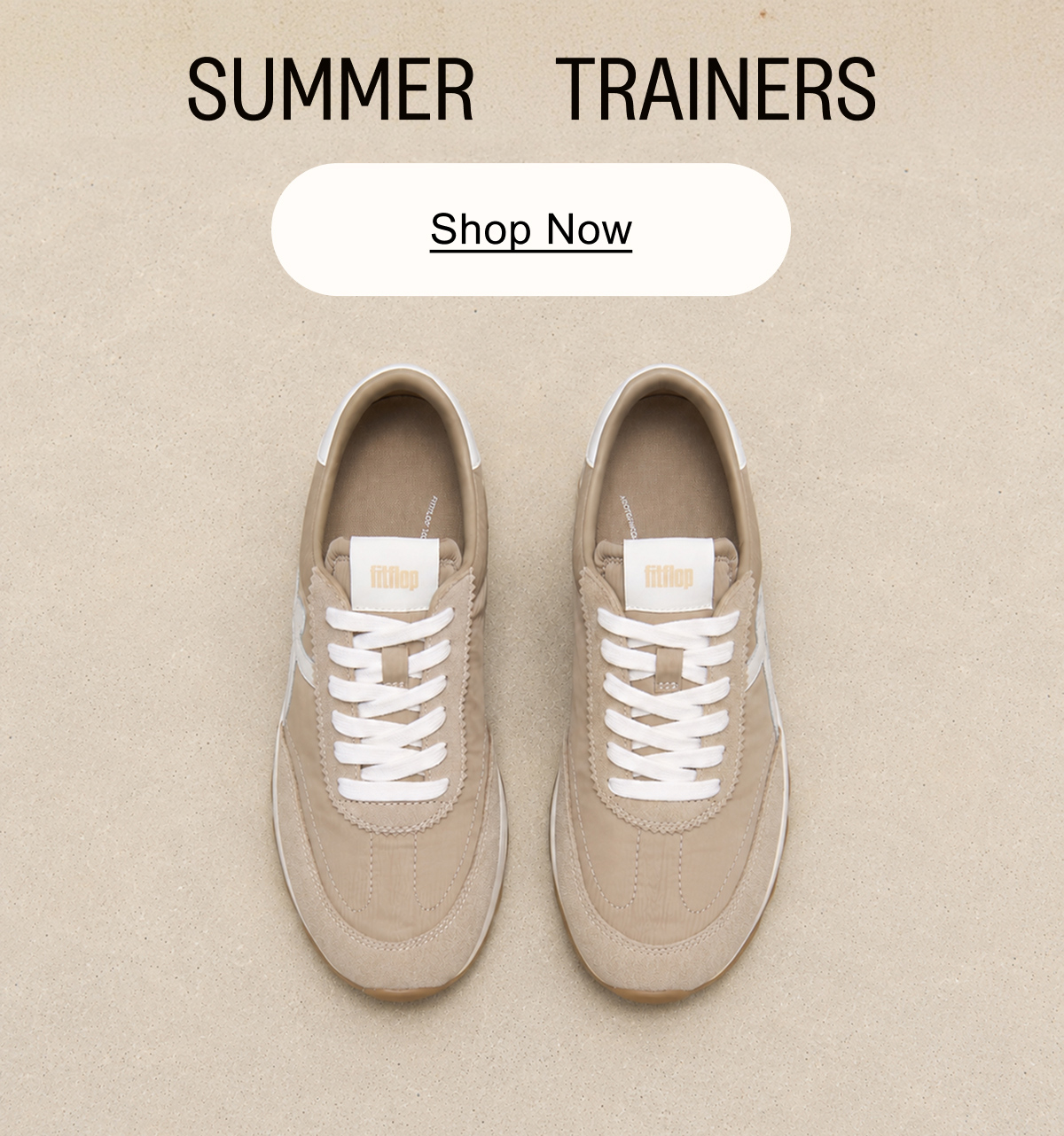 RETRO-Q Fabric/Suede Trainers - Cappuccino