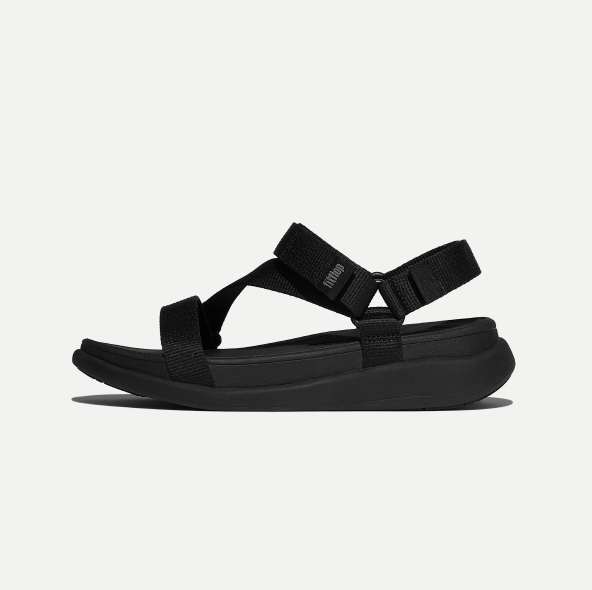 F-MODE Go Adjustable Webbing Z-Strap Sandals Black