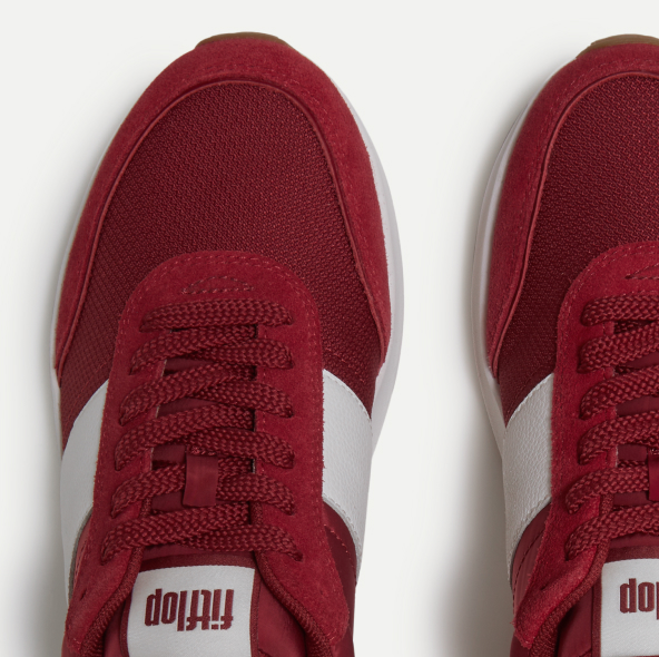 F-MODE Flow Fabric/Suede Sneakers Berry