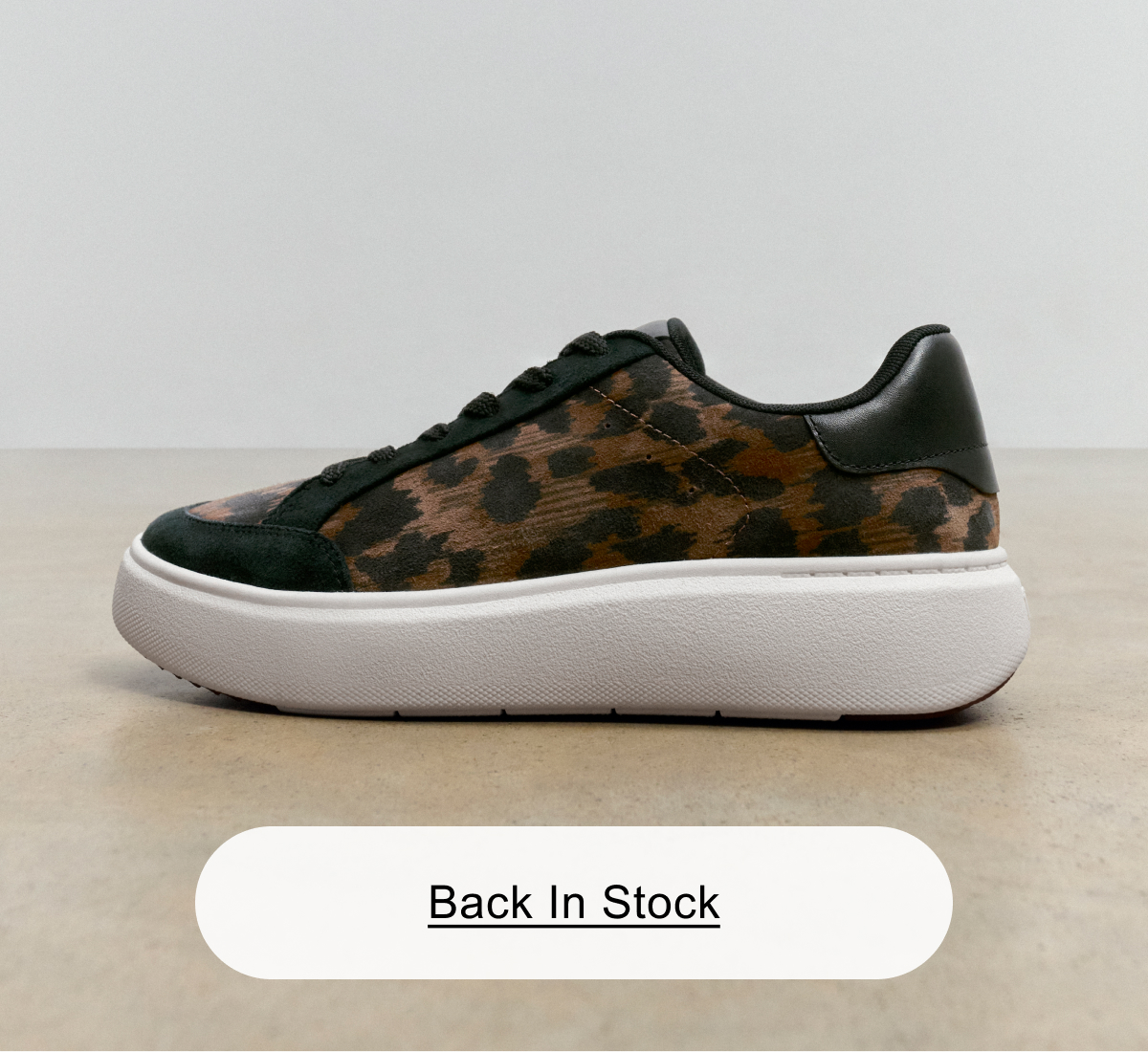 RTG Leopard Suede Trainers