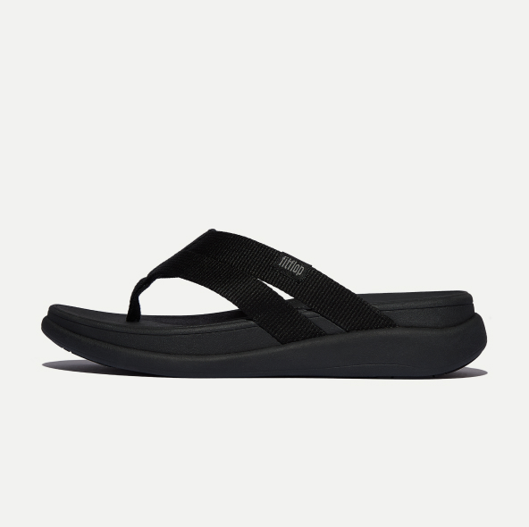 F-MODE Go Webbing Strappy Flip-Flops All Black Image