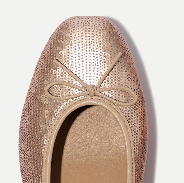 DELICATO Bow Sequin Ballerinas Classic Beige Image
