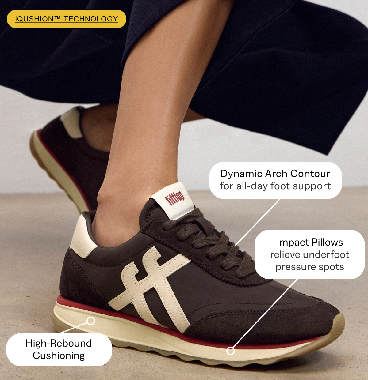 RETRO-Q Fabric/Suede Trainers Tech