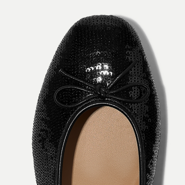 DELICATO Bow Sequin Ballerinas Black Image