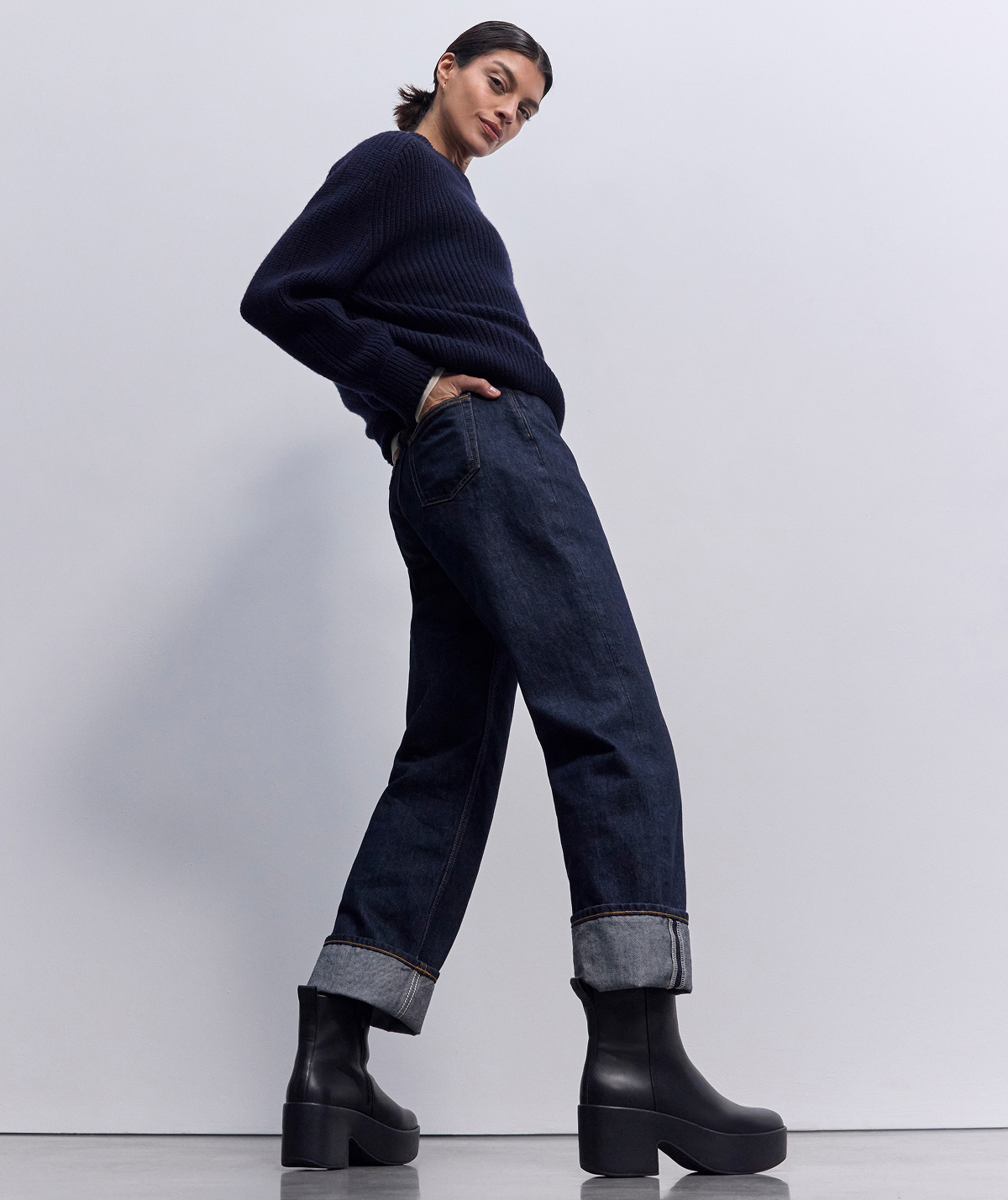 PLATFFORMS Leather Heeled Ankle Boots Image