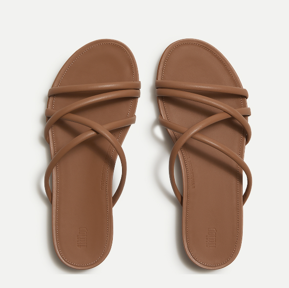 GRACIE Leather Strappy Slides