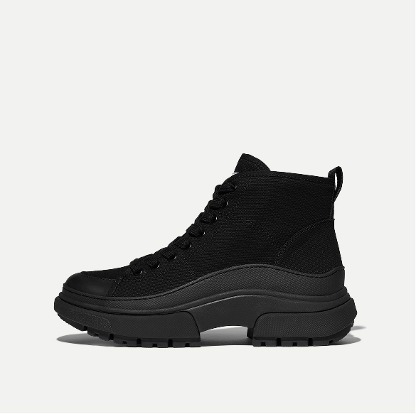 WYLDER Canvas Lace-Up Boots Black