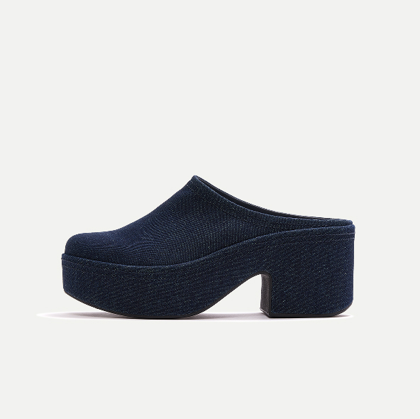 PLATFFORMS Denim Heeled Mules