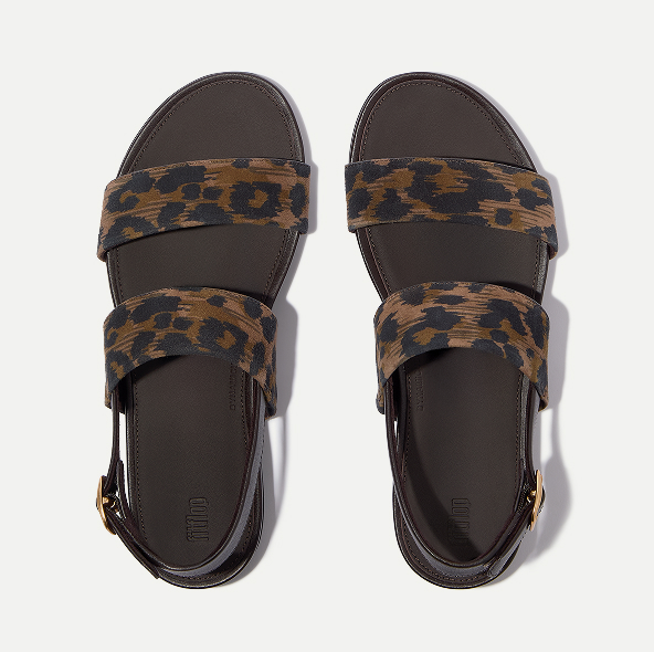 GRACIE Leopard Suede Back-Strap Sandals Image