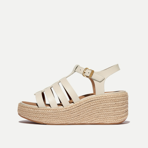 PLATFFORMS Espadrille Leather Fisherman Wedge Sandals