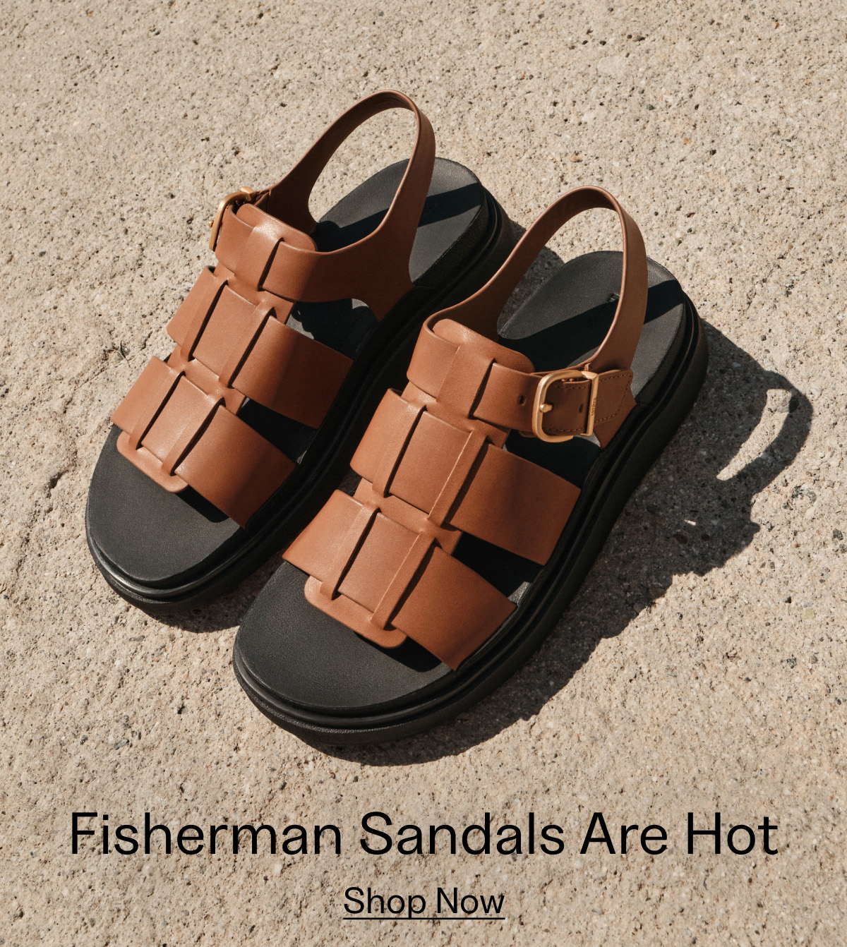 GEN-FF Leather Fisherman Sandals Deep Tan Banner