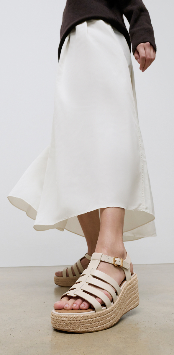 PLATFFORMS Espadrille Leather Fisherman Wedge Sandals Image