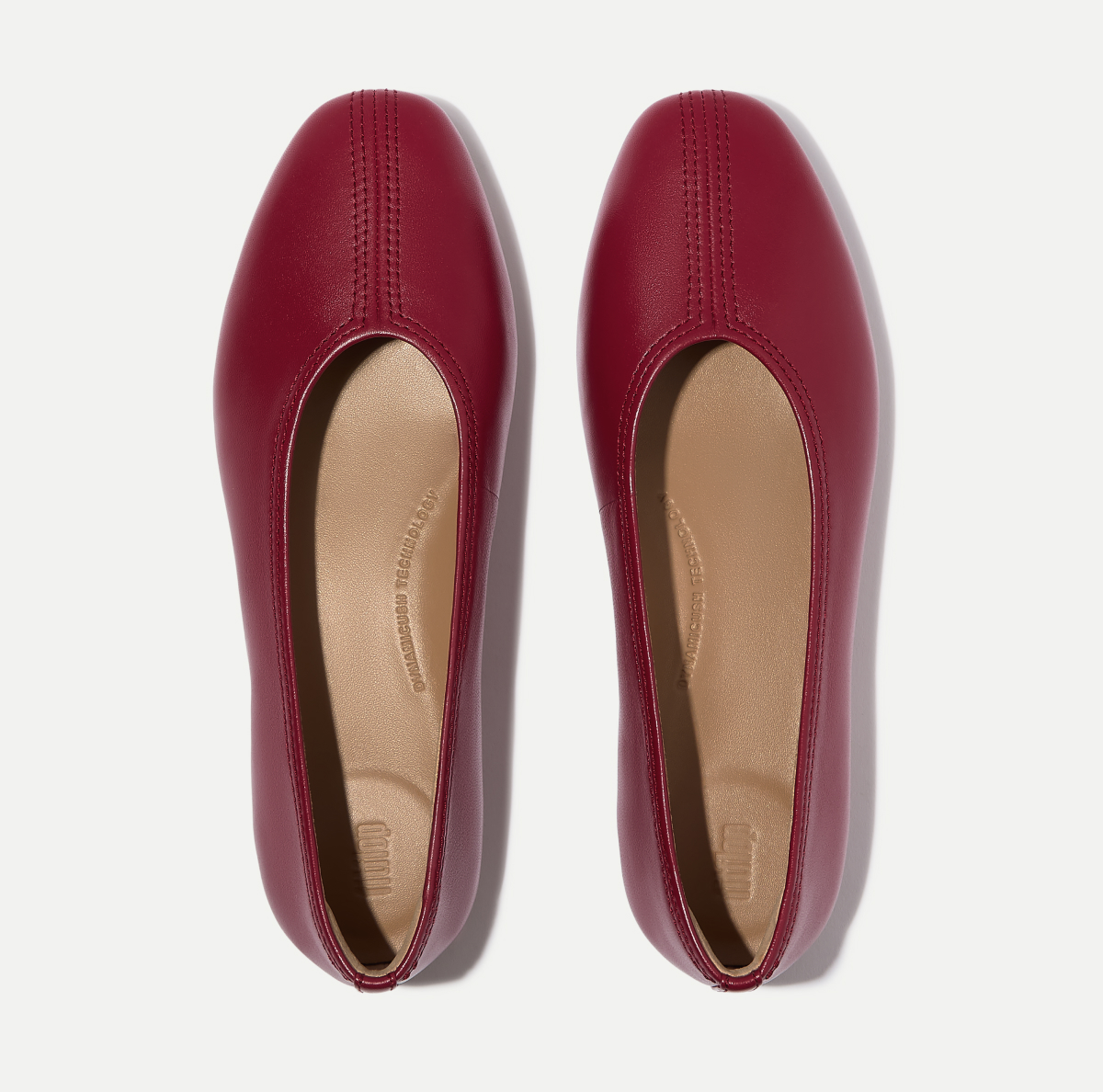 DELICATO High-Cut Soft-Leather Ballerinas Berry