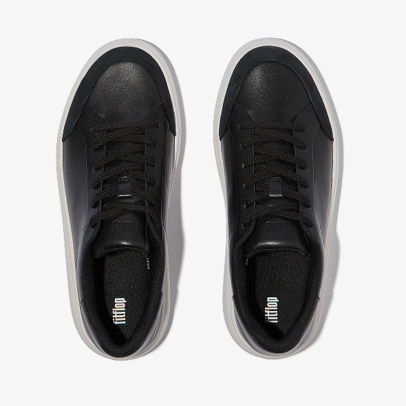 RTG Leather/Suede Trainers All Black Image