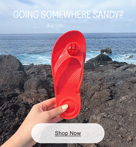 IQUSHION Glossy-Button Flip-Flops GIF