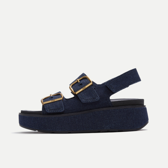 GEN-FF Max Buckle Denim Back-Strap Sandals - Denim