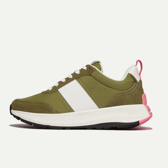 F-MODE Flow Fabric/Suede/Leather Flatform Trainers Image