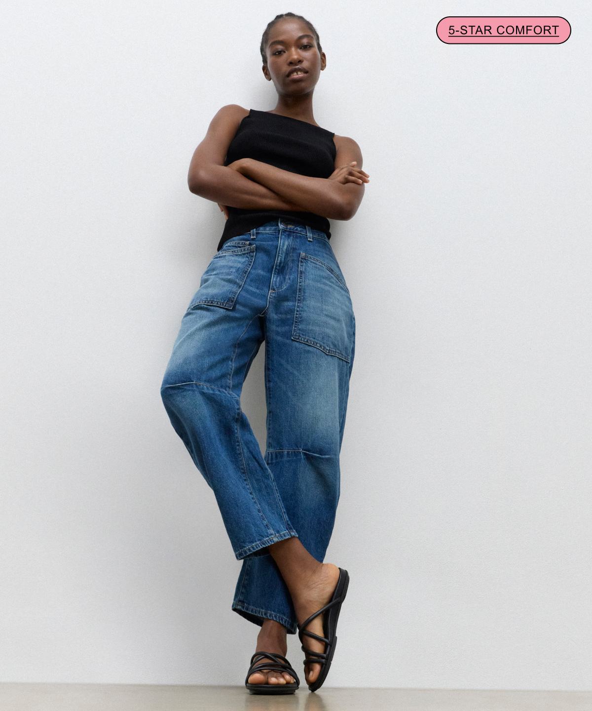 GRACIE Leather Strappy Slides