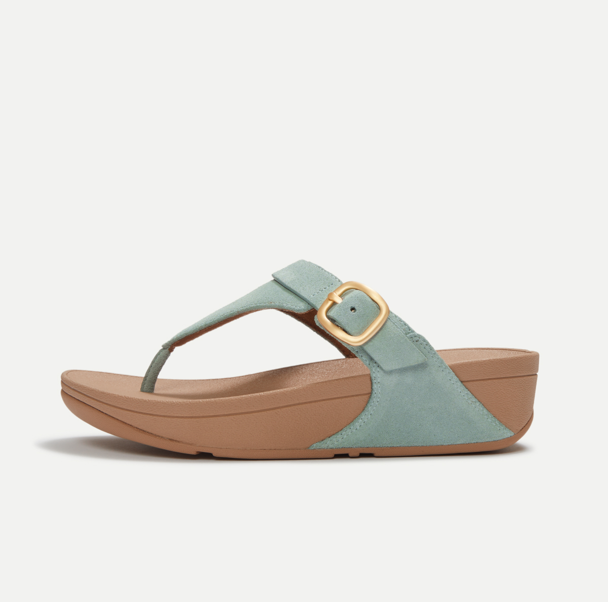 LULU Buckle Suede Toe-Post Sandals