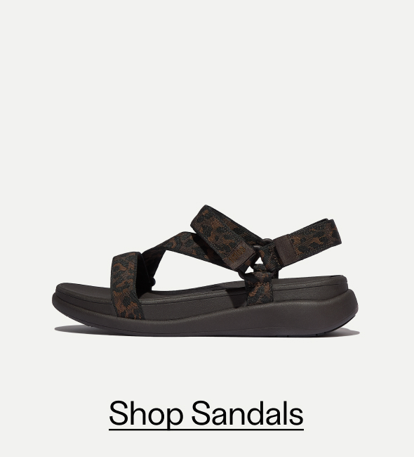 F-MODE Go Adjustable Webbing Z-Strap Sandals - Lepoard