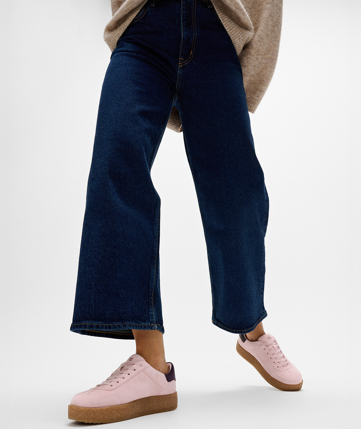 RALLY T-Toe Suede Crepe Sneakers Clay Pink