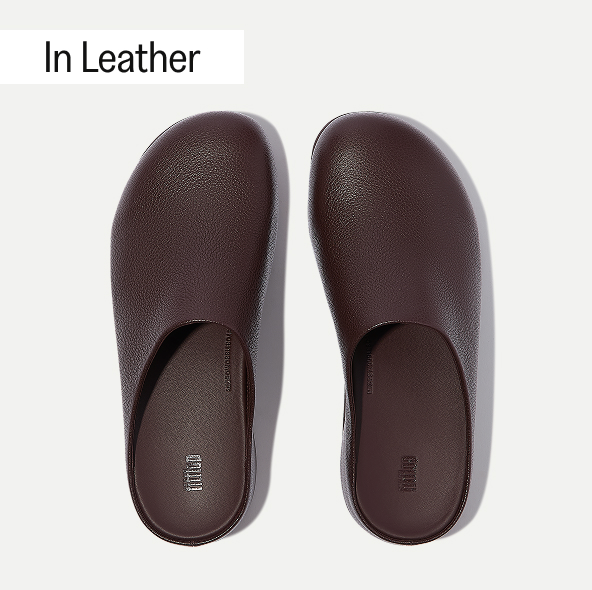 SHUV Tumbled-Leather Clogs Brown Mix Image