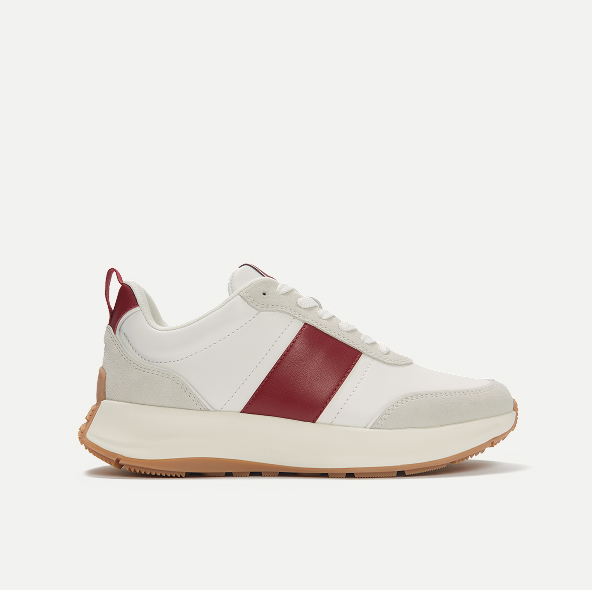 F-MODE Flow Leather/Suede Sneakers White/Berry