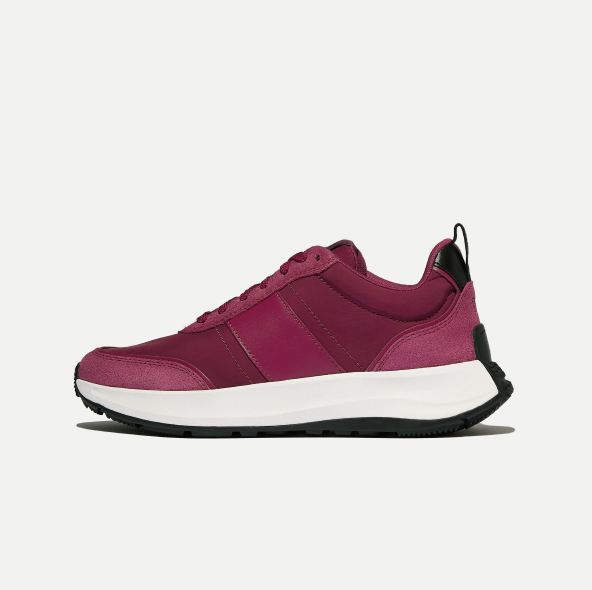 F-MODE Flow Fabric/Suede/Leather Sneakers Ruby Image