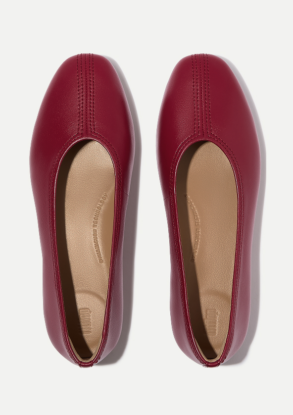 DELICATO High-Cut Soft-Leather Ballerinas