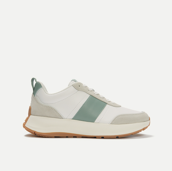 F-MODE Flow Leather/Suede Sneakers Urban White/Sage