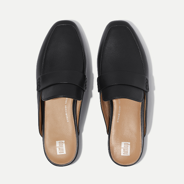 DELICATO Soft Leather Mules Black Image