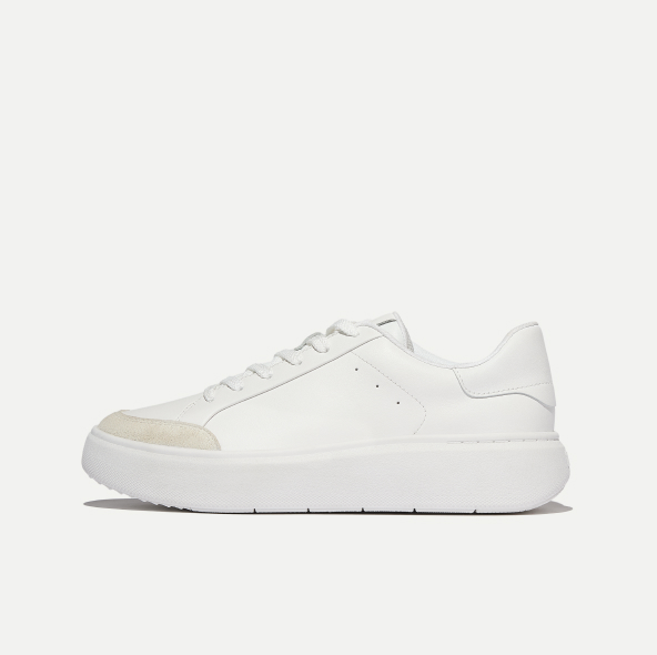RTG Metallic-Leather Trainers White