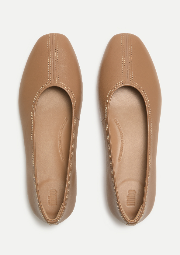 DELICATO High-Cut Soft-Leather Ballerinas