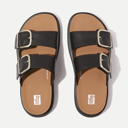 GEN-FF Buckle Two-Bar Leather Slides Image